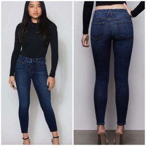 Good American Dark Blue Ankle Crop Skinny Jeans